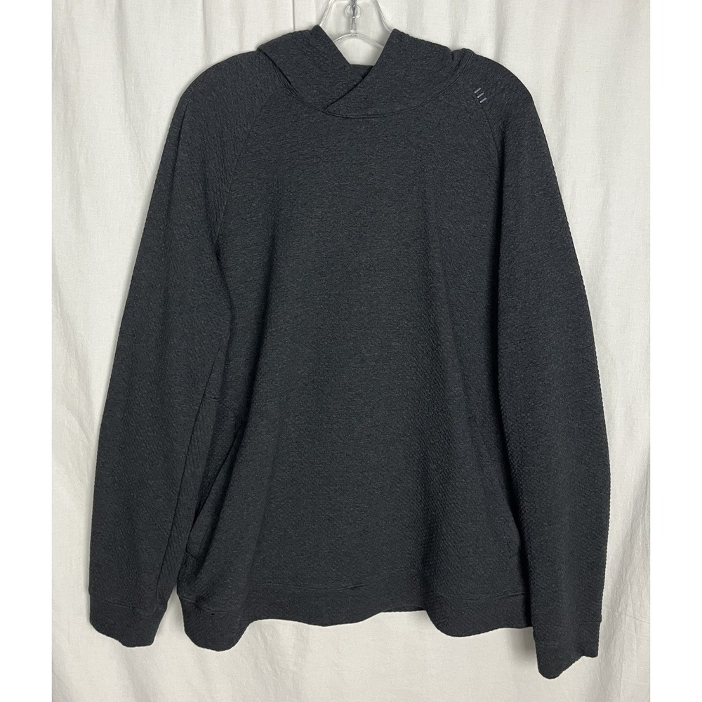 Lululemon At Ease Hoodie Men's L Black Textured Pullover Double Knit